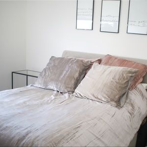WEST ELM VELVET PLATINUM DUVET COVER